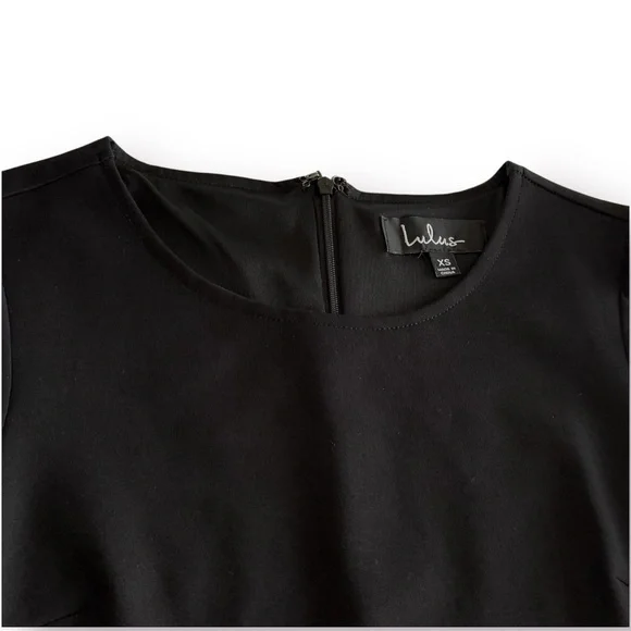 Lulu’s Long Sheer Sleeves Black Dress - Picture 7 of 9